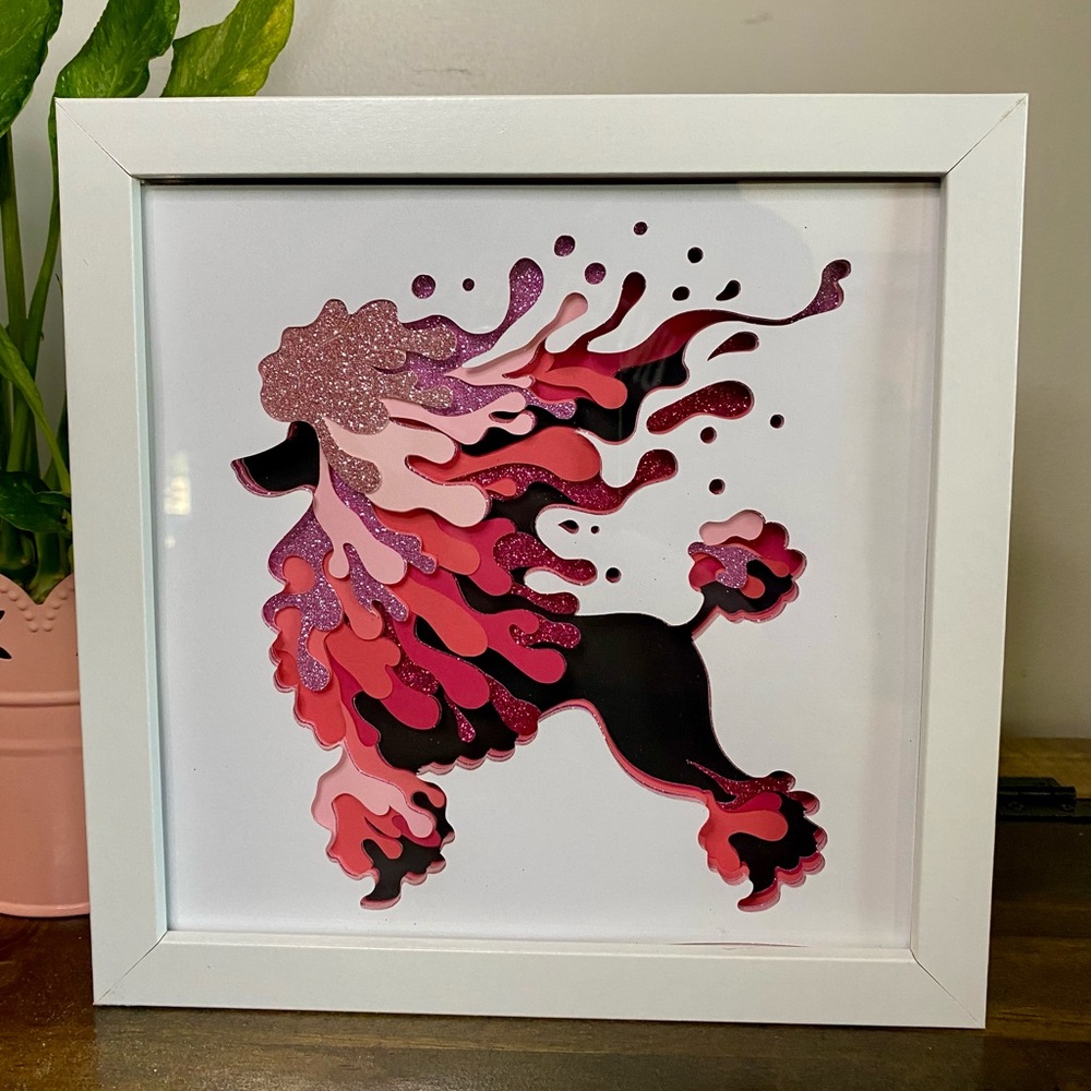 3D Drip Poodle Shadowbox - Picture 4 of 7